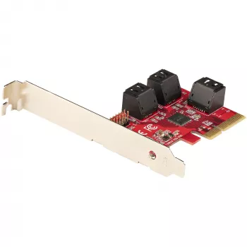 StarTech.com scheda SATA PCIe – scheda di espansione PCIe SATA a 6 porte – 6 Gbit/s – Low/Full Profile – connettori SATA impilati – ASM1166 Non-RAID – convertitore PCI Express a SATA
