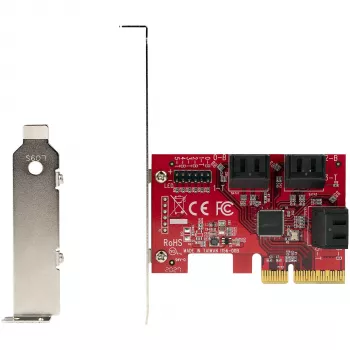 StarTech.com scheda SATA PCIe – scheda di espansione PCIe SATA a 6 porte – 6 Gbit/s – Low/Full Profile – connettori SATA impilati – ASM1166 Non-RAID – convertitore PCI Express a SATA