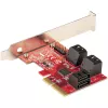 StarTech.com scheda SATA PCIe – scheda di espansione PCIe SATA a 6 porte – 6 Gbit/s – Low/Full Profile – connettori SATA impilati – ASM1166 Non-RAID – convertitore PCI Express a SATA