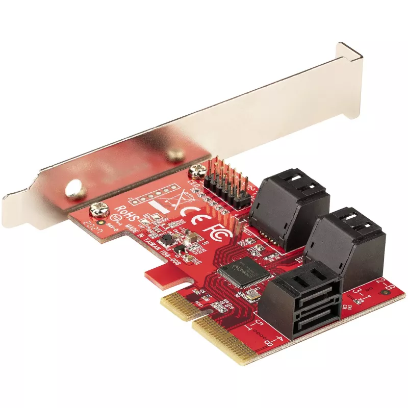 StarTech.com scheda SATA PCIe – scheda di espansione PCIe SATA a 6 porte – 6 Gbit/s – Low/Full Profile – connettori SATA impilati – ASM1166 Non-RAID – convertitore PCI Express a SATA