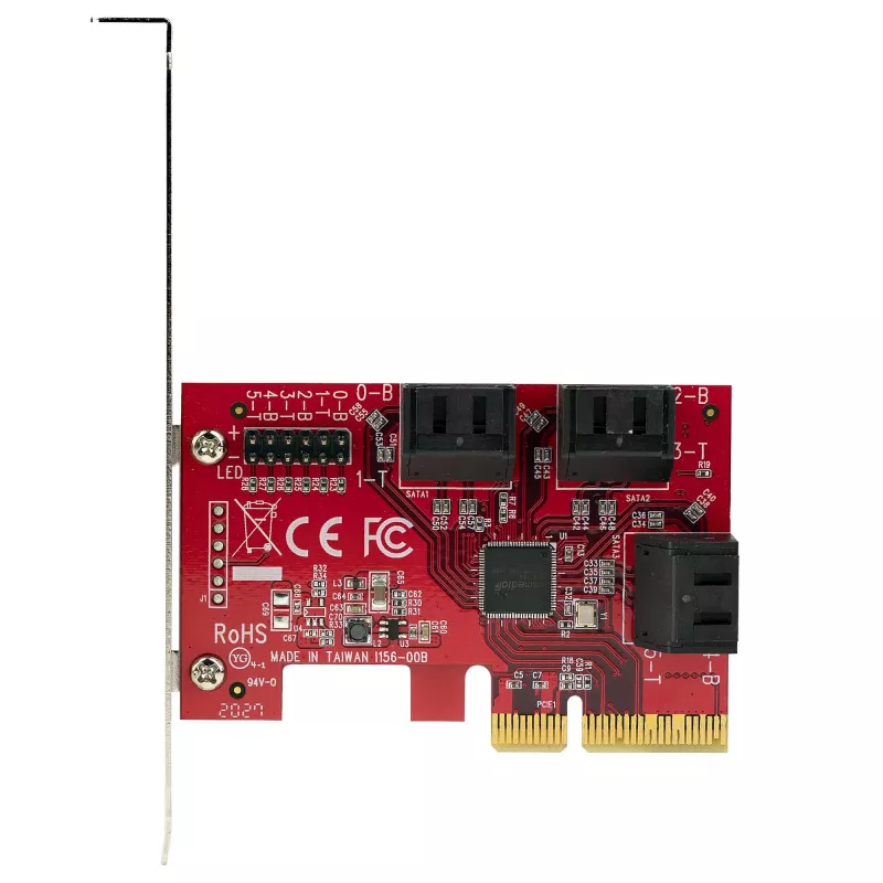 StarTech.com scheda SATA PCIe – scheda di espansione PCIe SATA a 6 porte – 6 Gbit/s – Low/Full Profile – connettori SATA impilati – ASM1166 Non-RAID – convertitore PCI Express a SATA
