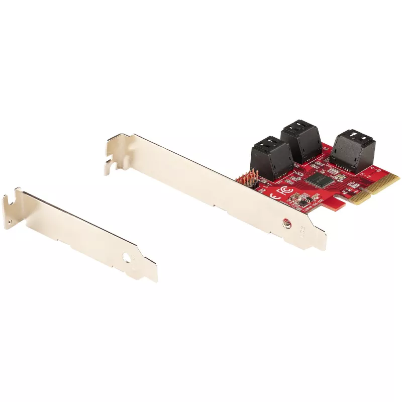 StarTech.com scheda SATA PCIe – scheda di espansione PCIe SATA a 6 porte – 6 Gbit/s – Low/Full Profile – connettori SATA impilati – ASM1166 Non-RAID – convertitore PCI Express a SATA