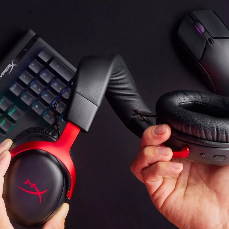 HyperX Cloud III Wireless - cuffie gaming, nero; rosso, Cina, over-ear, chiuse, attive, 155 mm