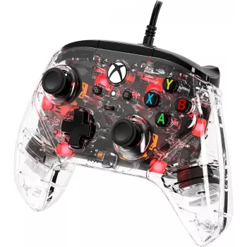HyperX Clutch Gladiate – controller gaming RGB con filo – Xbox, gamepad, Xbox One, Xbox Series X, con filo, USB, USB Type-A, USB Type-C, trasparente