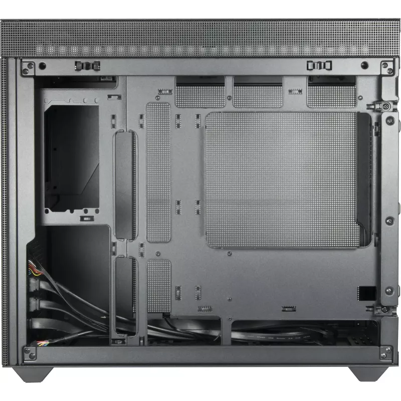 Case PC mini tower INTER-TECH IM-2 Expander, Mini-ITX/Micro ATX, supporta alimentatori ATX/SFX, unità 2,5 inch e 3,5 inch, ventole frontali/top 120/140 mm, nero