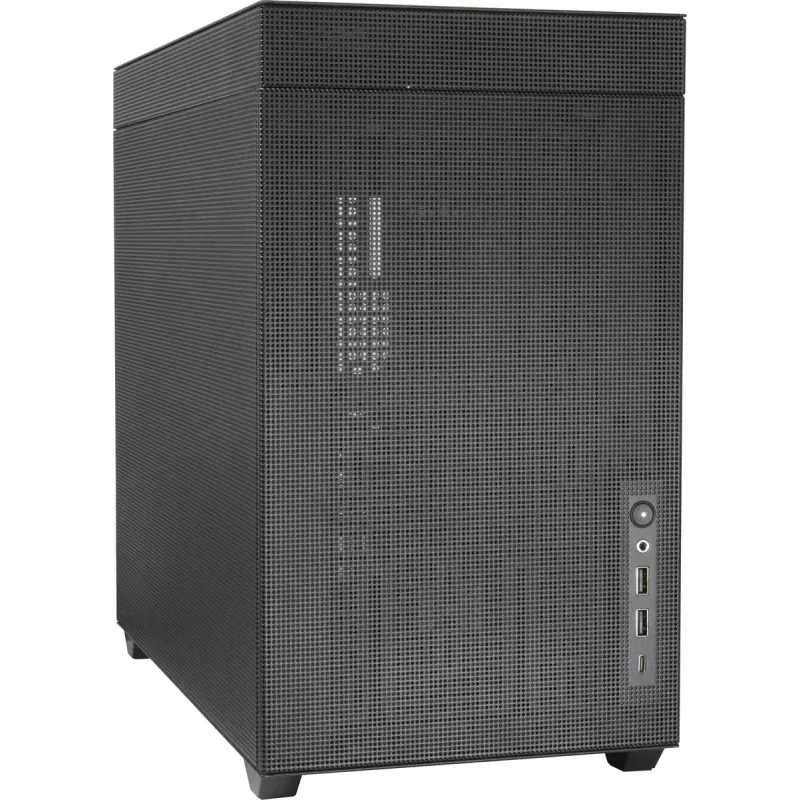 Case PC mini tower INTER-TECH IM-2 Expander, Mini-ITX/Micro ATX, supporta alimentatori ATX/SFX, unità 2,5 inch e 3,5 inch, ventole frontali/top 120/140 mm, nero