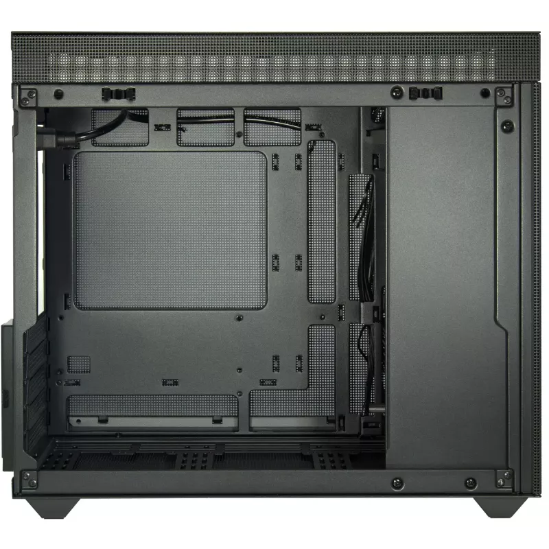 Case PC mini tower INTER-TECH IM-2 Expander, Mini-ITX/Micro ATX, supporta alimentatori ATX/SFX, unità 2,5 inch e 3,5 inch, ventole frontali/top 120/140 mm, nero