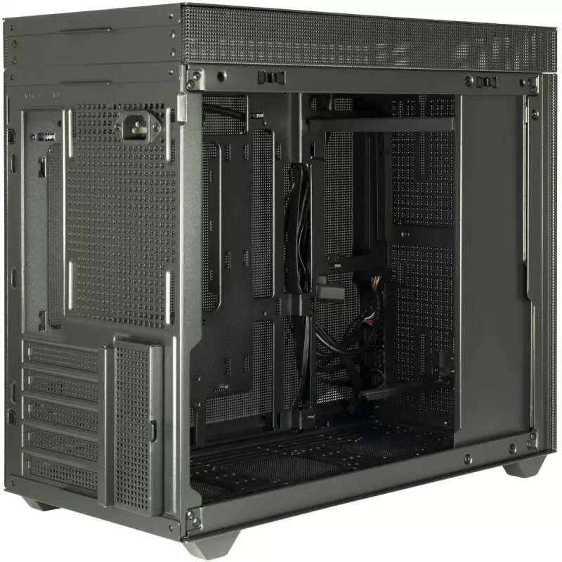 Case PC mini tower INTER-TECH IM-2 Expander, Mini-ITX/Micro ATX, supporta alimentatori ATX/SFX, unità 2,5 inch e 3,5 inch, ventole frontali/top 120/140 mm, nero