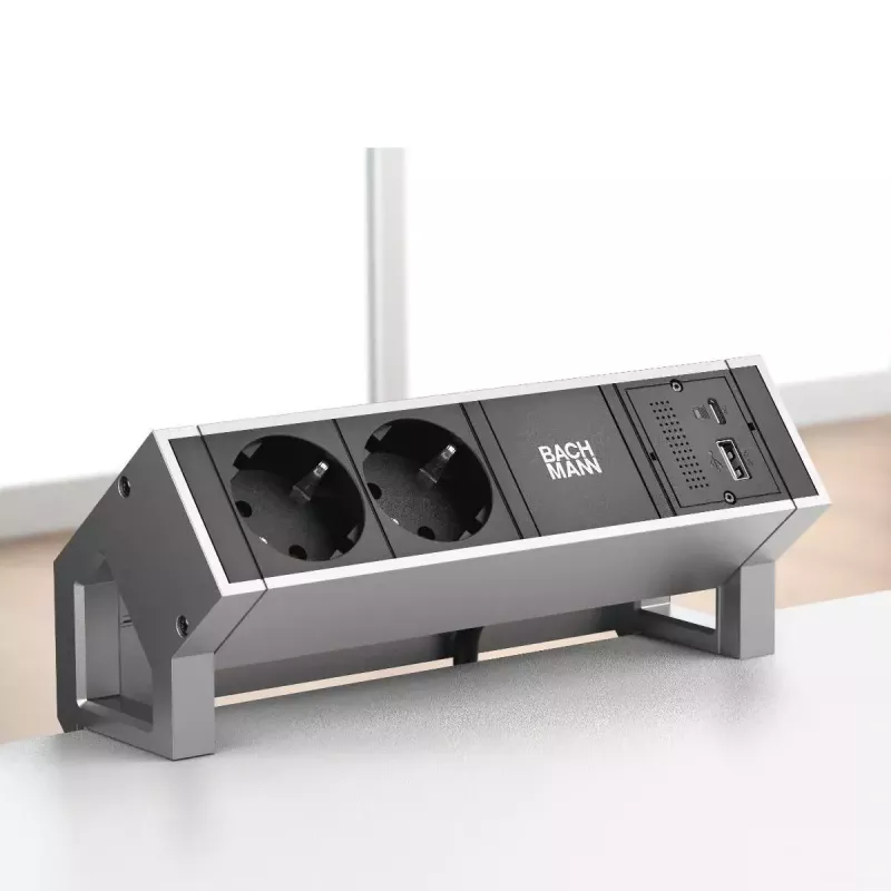 Bachmann 917.229 CM modulo replicatore di porte, USB-C PD 100 W, 2x USB-A, Mini DisplayPort, RJ45