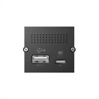 Bachmann 917.229 CM modulo replicatore di porte, USB-C PD 100 W, 2x USB-A, Mini DisplayPort, RJ45