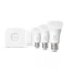 Kit illuminazione smart Philips Hue White and Colour Ambience Starterkit – 3 lampadine E27 11W, Bluetooth/Zigbee, dimmer