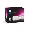 Kit illuminazione smart Philips Hue White and Colour Ambience Starterkit – 3 lampadine E27 11W, Bluetooth/Zigbee, dimmer