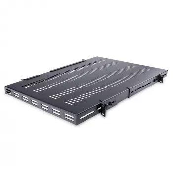 StarTech.com ripiano per rack server 1U a 4 montanti regolabile ventilato - 330lbs(150 kg) - profondità di montaggio regolabile da 19.5 a 38in ripiano universale per rack AV/rete 19 pollici - profondo 27.5in