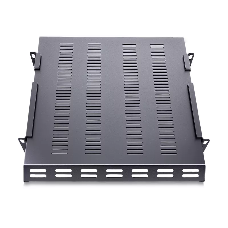 StarTech.com ADJSHELFHDV ripiano 1U regolabile ventilato per rack server, heavy duty, 150 kg, profondità di montaggio regolabile 49,5–97,4 cm (19,5–38 pollici), 19 pollici, nero