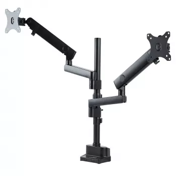Supporto da scrivania StarTech.com braccio doppio per monitor, supporto monitor completamente articolato per 2 schermi VESA fino a 32 pollici (8 kg), regolabile in altezza, morsetto/passacavo da scrivania, molla meccanica