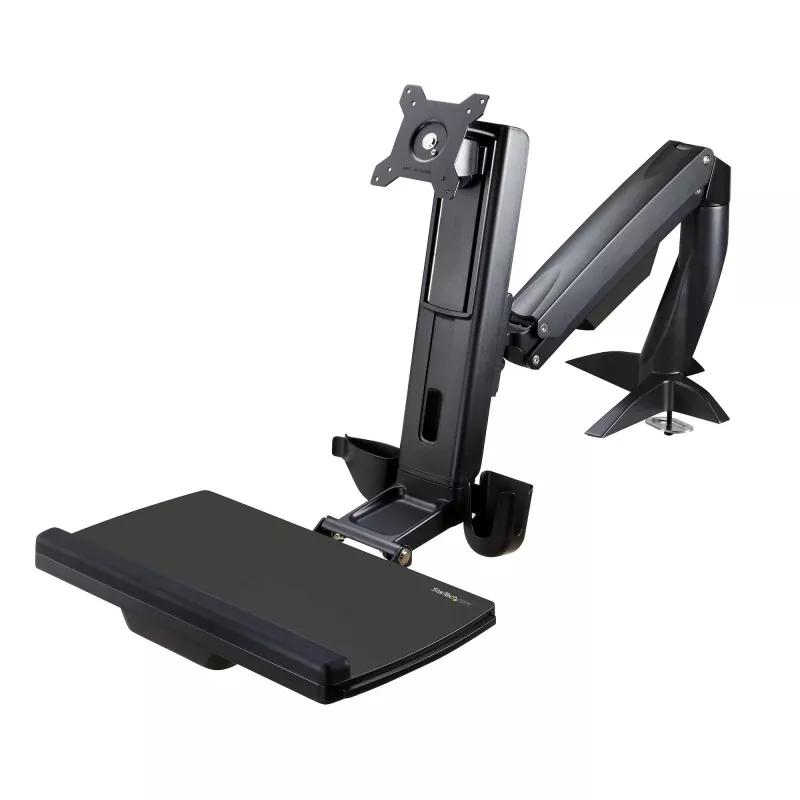 Braccio monitor sit-stand StarTech.com – braccio workstation sit-stand regolabile da scrivania per display singolo 34 inch con attacco VESA – convertitore ergonomico articolato per scrivania in piedi con ripiano per tastiera