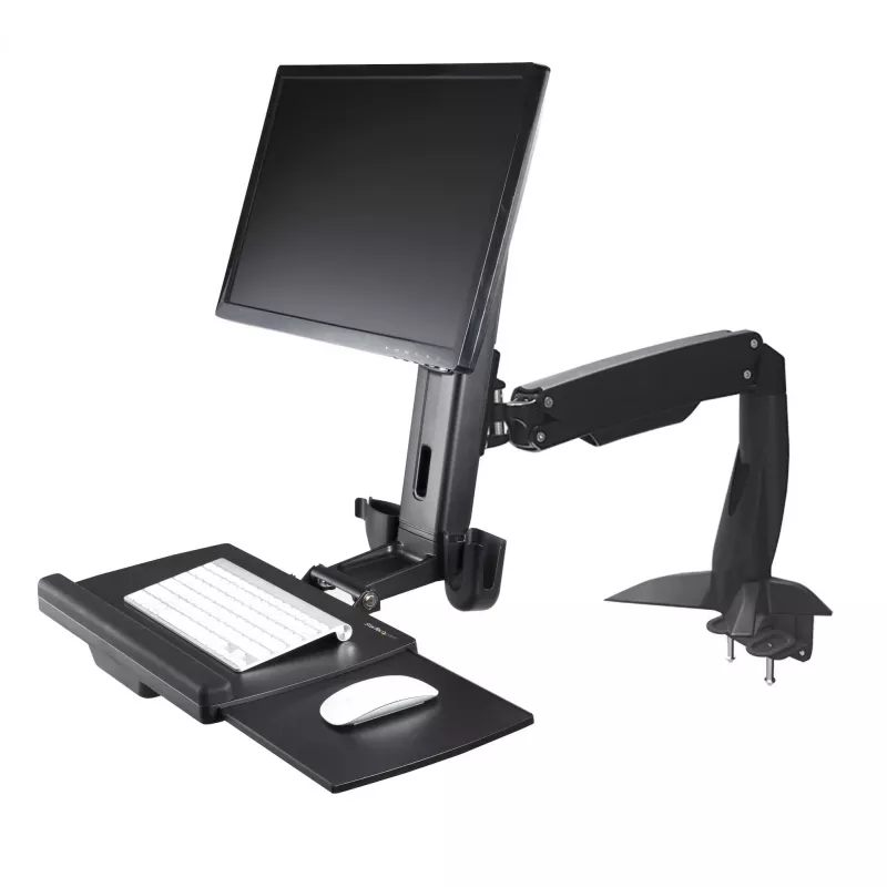 Braccio monitor sit-stand StarTech.com – braccio workstation sit-stand regolabile da scrivania per display singolo 34 inch con attacco VESA – convertitore ergonomico articolato per scrivania in piedi con ripiano per tastiera