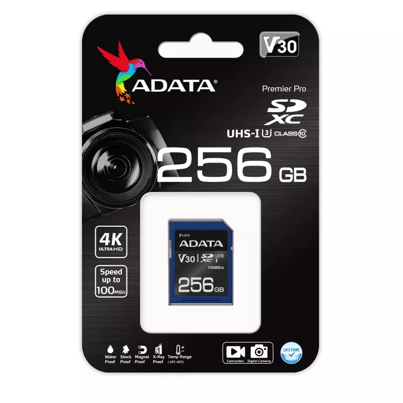 ADATA ASDX256GUI3V30S-R scheda di memoria 256 GB SDXC UHS-I Class 10