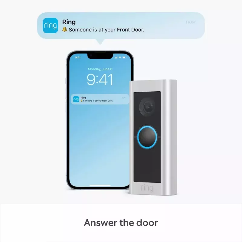 Amazon Ring Battery Video Doorbell Pro B0B2BNM4PV campanello smart con videocamera, Wi-Fi, video HD+, visione notturna, audio bidirezionale