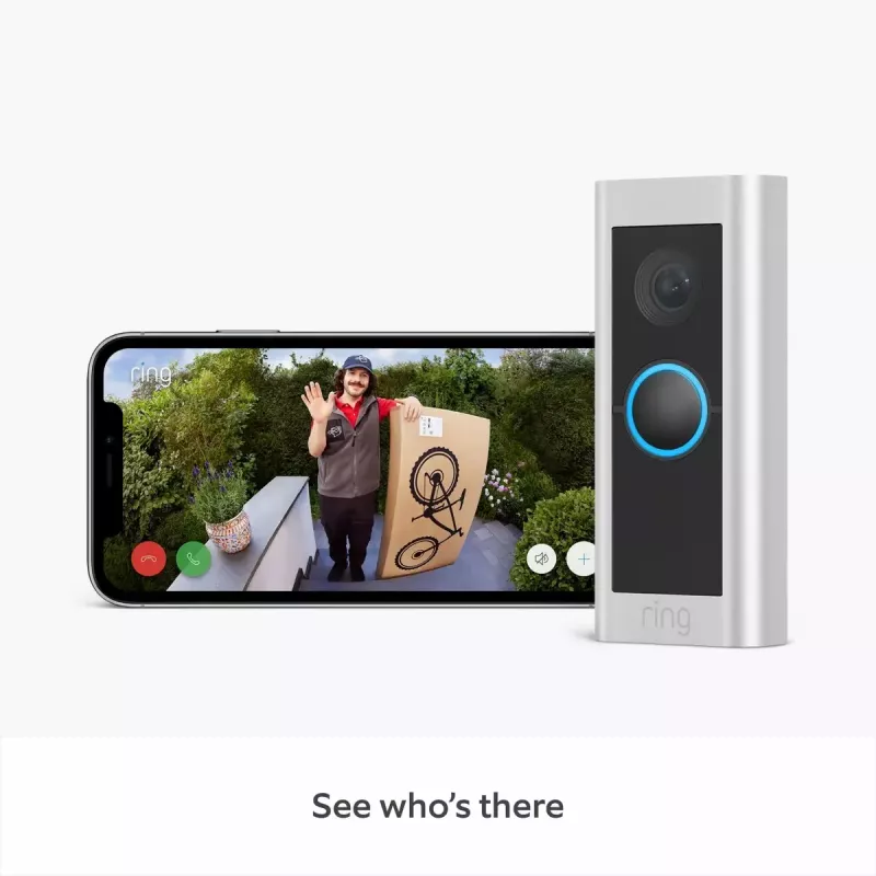 Amazon Ring Battery Video Doorbell Pro B0B2BNM4PV campanello smart con videocamera, Wi-Fi, video HD+, visione notturna, audio bidirezionale
