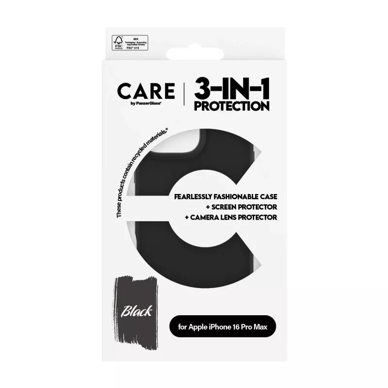 Bundle 3-in-1 PanzerGlass CARE by Fashion iPhone 16 Pro Max