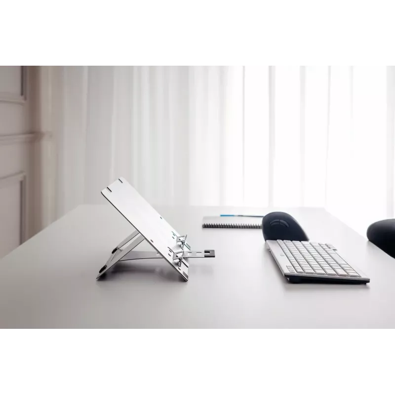 BakkerElkhuizen FlexTop 270 BNEFT270 supporto per laptop fino a 16 pollici (40,6 cm), 7 livelli, altezza 90-200 mm, alluminio, grigio