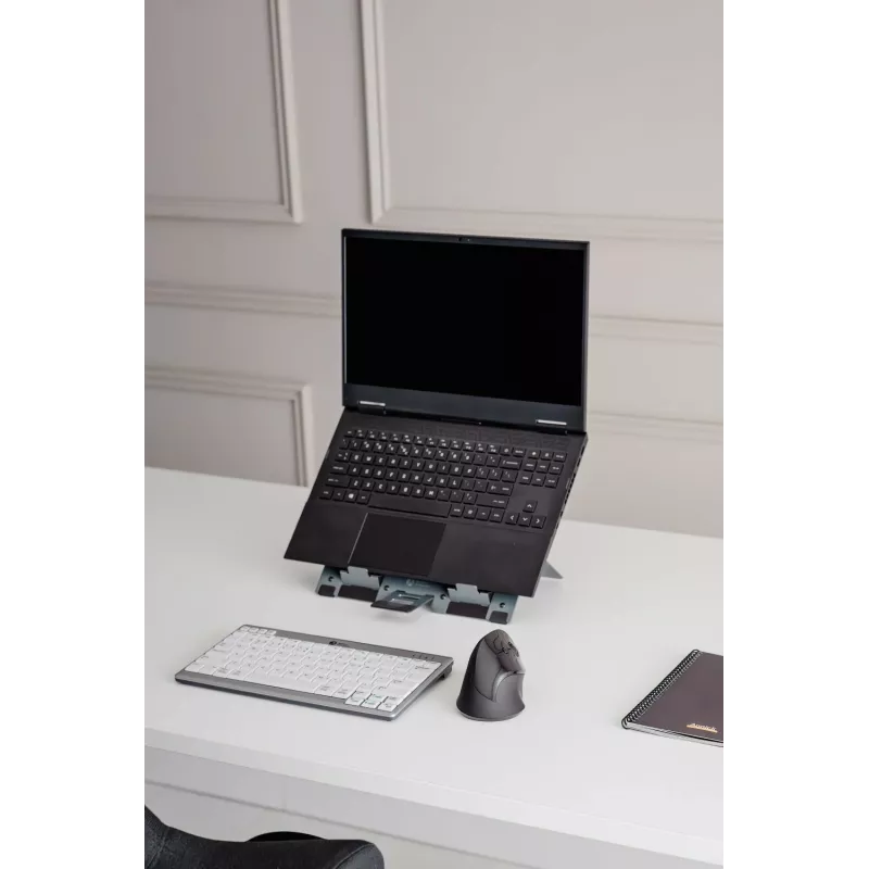 BakkerElkhuizen FlexTop 270 BNEFT270 supporto per laptop fino a 16 pollici (40,6 cm), 7 livelli, altezza 90-200 mm, alluminio, grigio