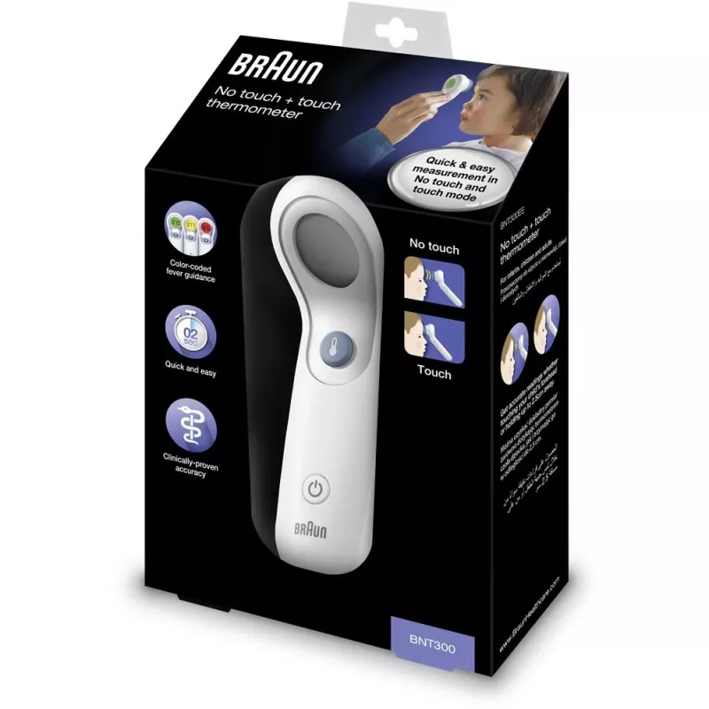 Braun BNT300WE termometro digitale per il corpo termometro a sensore frontale bianco fronte pulsanti