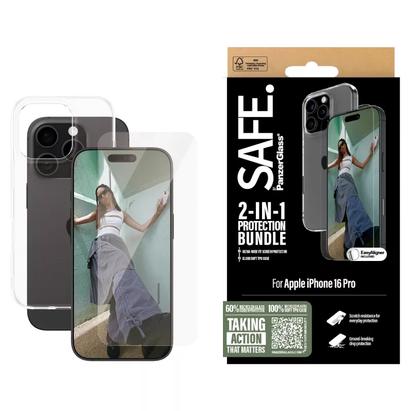 PanzerGlass SAFE. by 2-in-1 Protection Bundle iPhone '24 6.3 pollici Pro