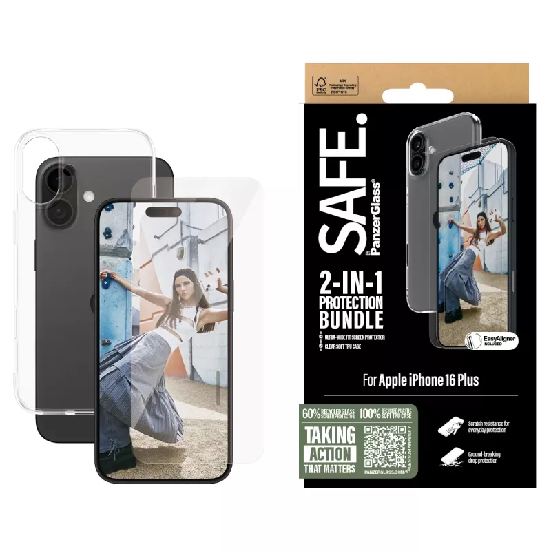PanzerGlass SAFE. by ® 2-in-1 pacchetto protezione iPhone '24 6,7 pollici