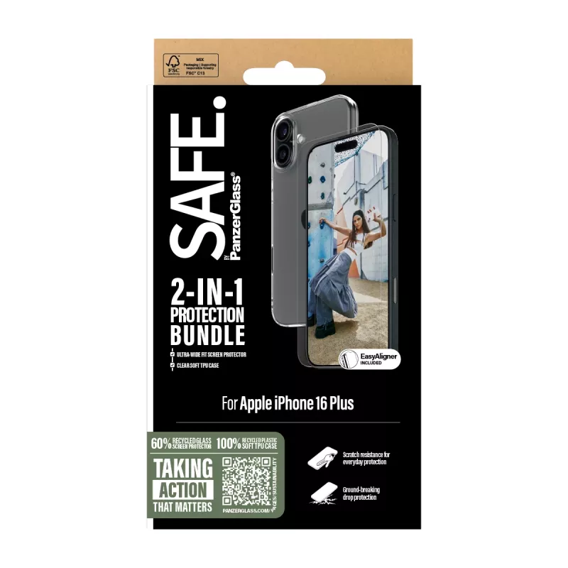 PanzerGlass SAFE. by ® 2-in-1 pacchetto protezione iPhone '24 6,7 pollici
