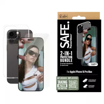 PanzerGlass SAFE. by ® 2-in-1 pacchetto protezione iPhone 16 Pro Max