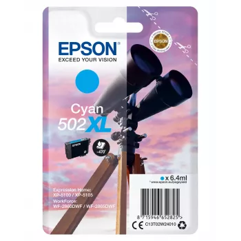 Epson Confezione singola inchiostro ciano 502XL, autonomia alta (XL), ciano, 6,4 ml, 1 pezzo, 470 pagine