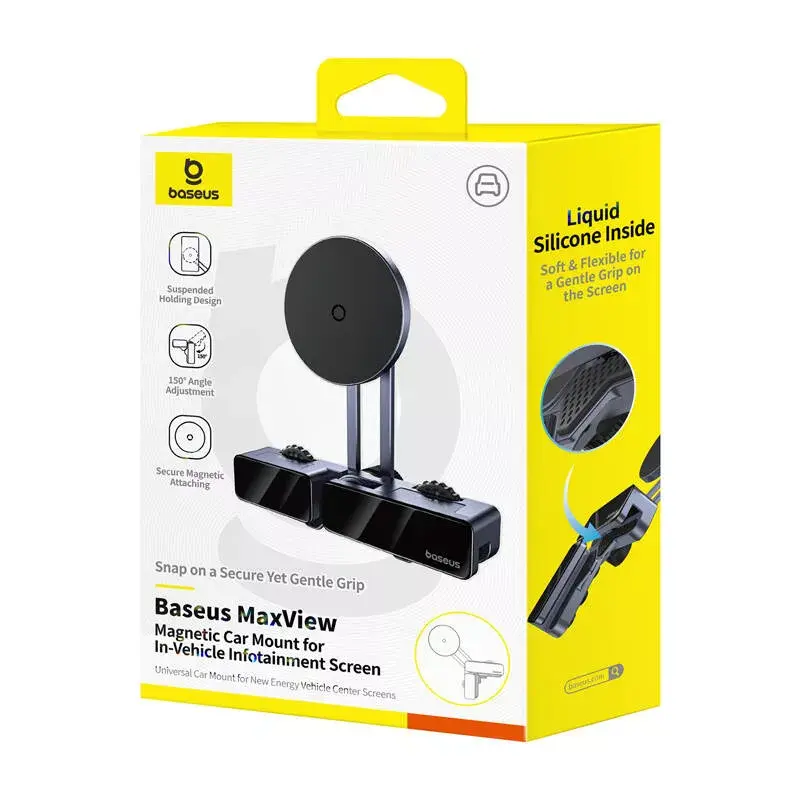 Supporto magnetico per auto Baseus MaxView grigio per smartphone e tablet da fissare al display del veicolo