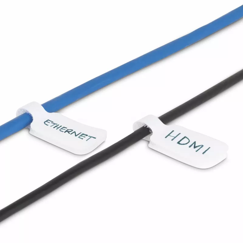 StarTech.com etichette per cavi da 3,5 pollici (9cm), confezione da 100, bianco, etichette per cavi con chiusura a gancio, etichette per cavi scrivibili per la gestione dei cavi, set di etichette per l'identificazione dei cavi