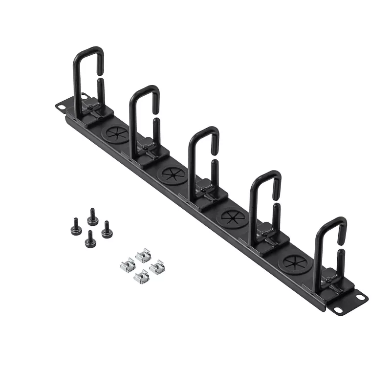 StarTech.com organizzatore per gestione cavi 1U 19 pollici – gancio a D per rack di rete/server – pannello orizzontale per cavi per data center con fori di passaggio, incl. materiale di montaggio – EIA/ECA-310-E