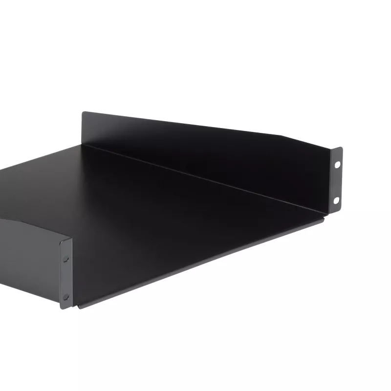 StarTech.com ripiano per rack server 2HE – ripiano universale a mensola per armadio e rack di rete 19 inch – acciaio ad alta portata – portata 20 kg – ripiano profondo 400 mm, nero