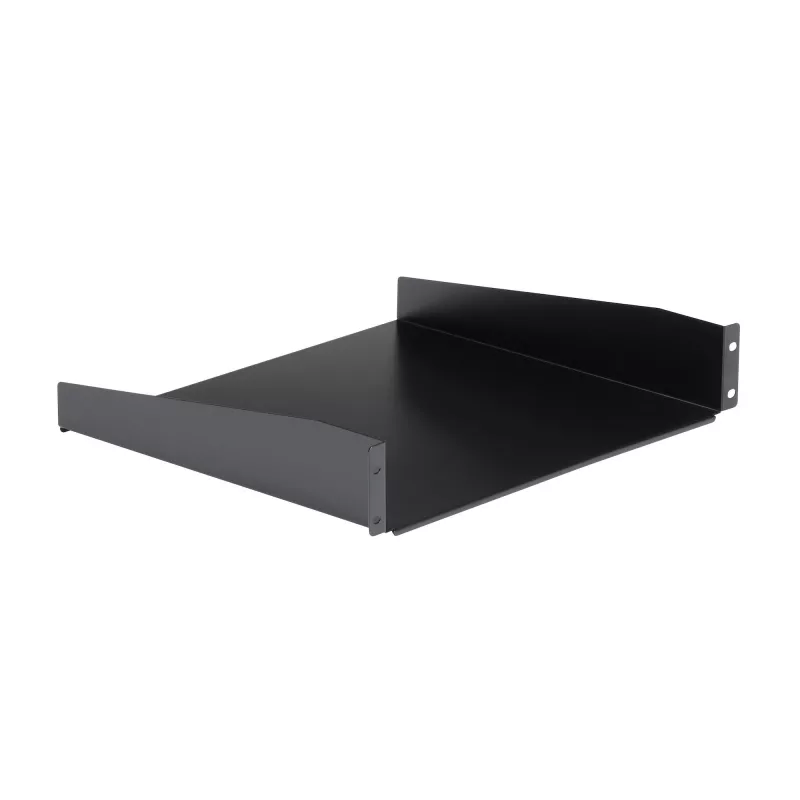 StarTech.com ripiano per rack server 2HE – ripiano universale a mensola per armadio e rack di rete 19 inch – acciaio ad alta portata – portata 20 kg – ripiano profondo 400 mm, nero