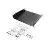 StarTech.com ripiano per rack server 2HE – ripiano universale a mensola per armadio e rack di rete 19 inch – acciaio ad alta portata – portata 20 kg – ripiano profondo 400 mm, nero