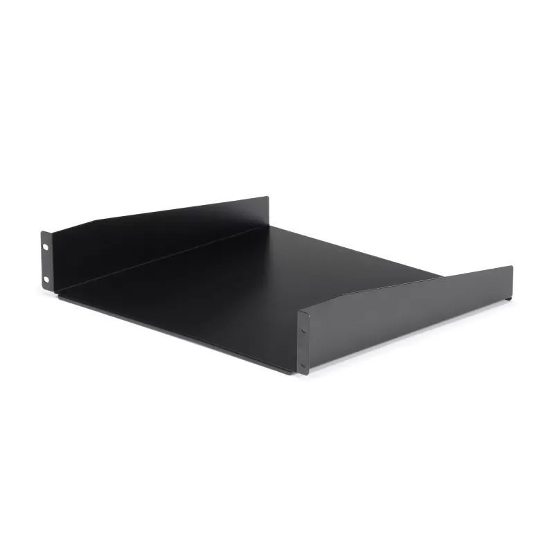 StarTech.com ripiano per rack server 2HE – ripiano universale a mensola per armadio e rack di rete 19 inch – acciaio ad alta portata – portata 20 kg – ripiano profondo 400 mm, nero