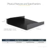 StarTech.com ripiano per rack server 2HE – ripiano universale a mensola per armadio e rack di rete 19 inch – acciaio ad alta portata – portata 20 kg – ripiano profondo 400 mm, nero