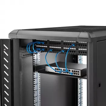 StarTech.com ripiano fisso per rack server 1U - ripiano universale a mensola in acciaio profondo 25,4 cm per rack AV/rete 19 pollici - robusto - portata 20 kg, nero