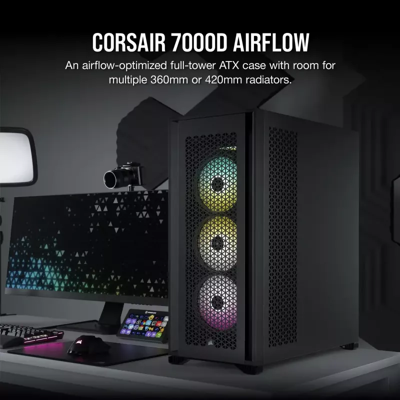 Case PC Corsair 7000D Airflow full tower nero