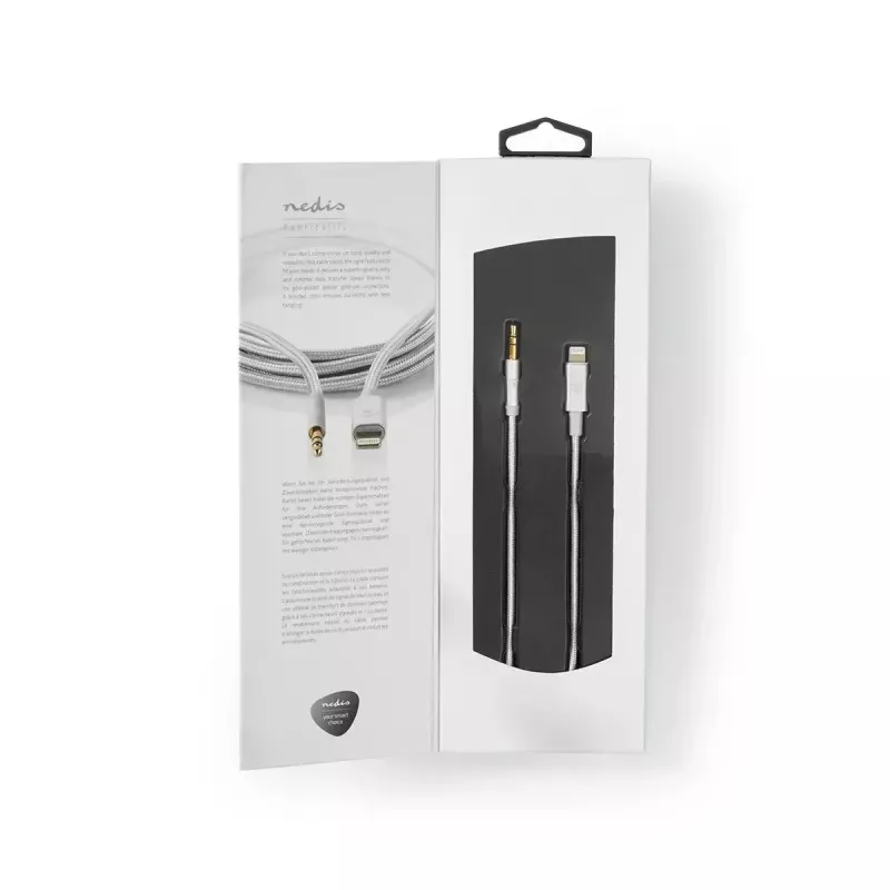 Nedis CCTB39940AL10 cavo Lightning 1m alluminio connettore 3,5 mm