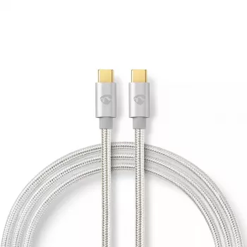 Cavo USB Nedis CCTB60800AL20 USB 2.0 2 m USB C argento