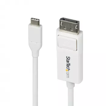 StarTech.com cavo USB-C a DisplayPort 1.2 6ft (2m), bidirezionale, 4K 60Hz, bianco, cavo adattatore video per Apple MacBook Pro / Air M1 M2 M3 M4, Mac Mini / Studio, compatibile Thunderbolt
