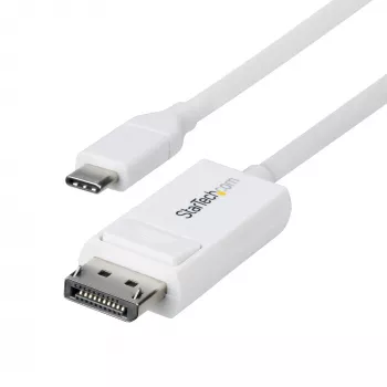 StarTech.com cavo USB-C a DisplayPort 1.2 6ft (2m), bidirezionale, 4K 60Hz, bianco, cavo adattatore video per Apple MacBook Pro / Air M1 M2 M3 M4, Mac Mini / Studio, compatibile Thunderbolt