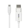 StarTech.com cavo USB-C a DisplayPort 1.2 6ft (2m), bidirezionale, 4K 60Hz, bianco, cavo adattatore video per Apple MacBook Pro / Air M1 M2 M3 M4, Mac Mini / Studio, compatibile Thunderbolt