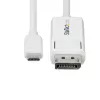 StarTech.com cavo USB-C a DisplayPort 1.2 6ft (2m), bidirezionale, 4K 60Hz, bianco, cavo adattatore video per Apple MacBook Pro / Air M1 M2 M3 M4, Mac Mini / Studio, compatibile Thunderbolt