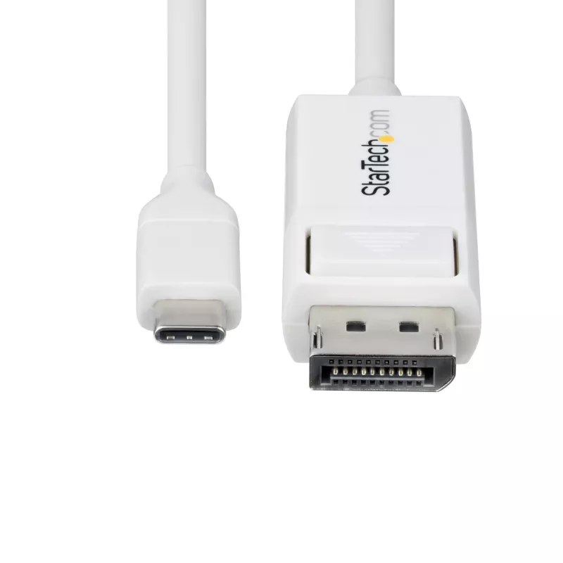 StarTech.com cavo USB-C a DisplayPort 1.2 6ft (2m), bidirezionale, 4K 60Hz, bianco, cavo adattatore video per Apple MacBook Pro / Air M1 M2 M3 M4, Mac Mini / Studio, compatibile Thunderbolt